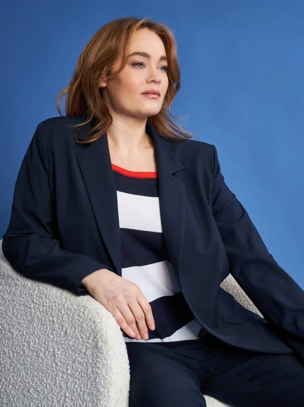 Blazer monopetto in cady tinta unita BLUE NAVY - Image 4
