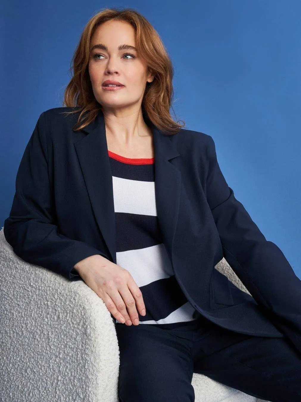 Blazer monopetto in cady tinta unita BLUE NAVY - Image 5