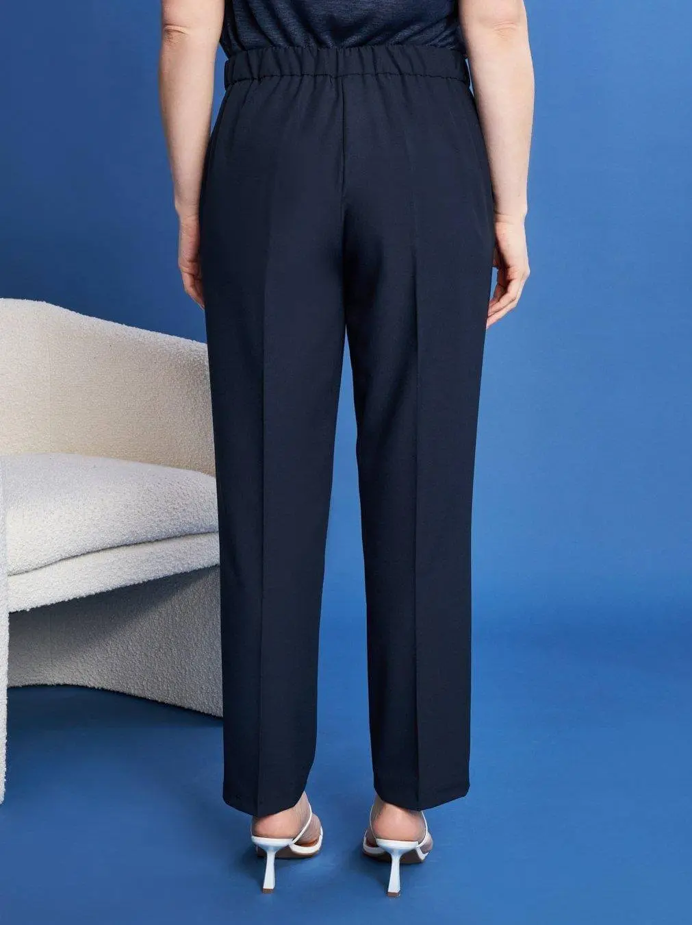 Pantaloni a gamba dritta in cady BLUE NAVY - Image 4
