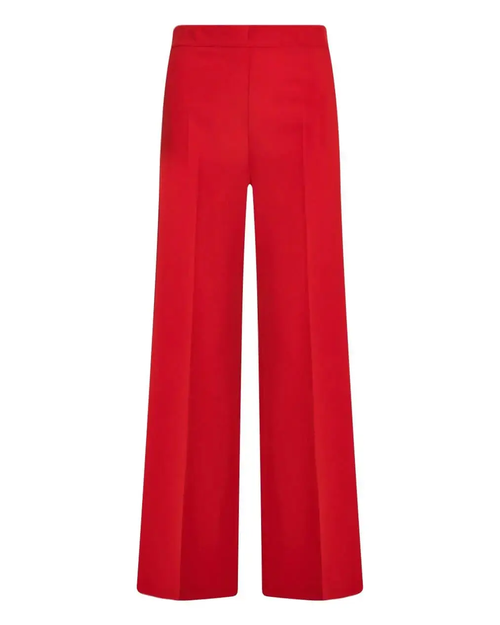 Pantalone a gamba larga in cady elasticizzato tinta unita. PAPAVERO