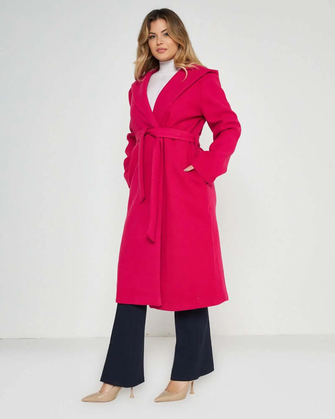 Cappotto accappatoio con cappuccio FUXIA - Image 3
