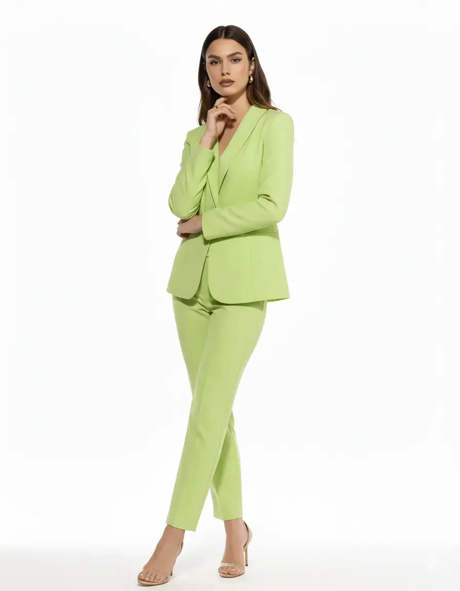 Blazer monopetto a manica lunga in cady elasticizzato tinta unita - Image 4