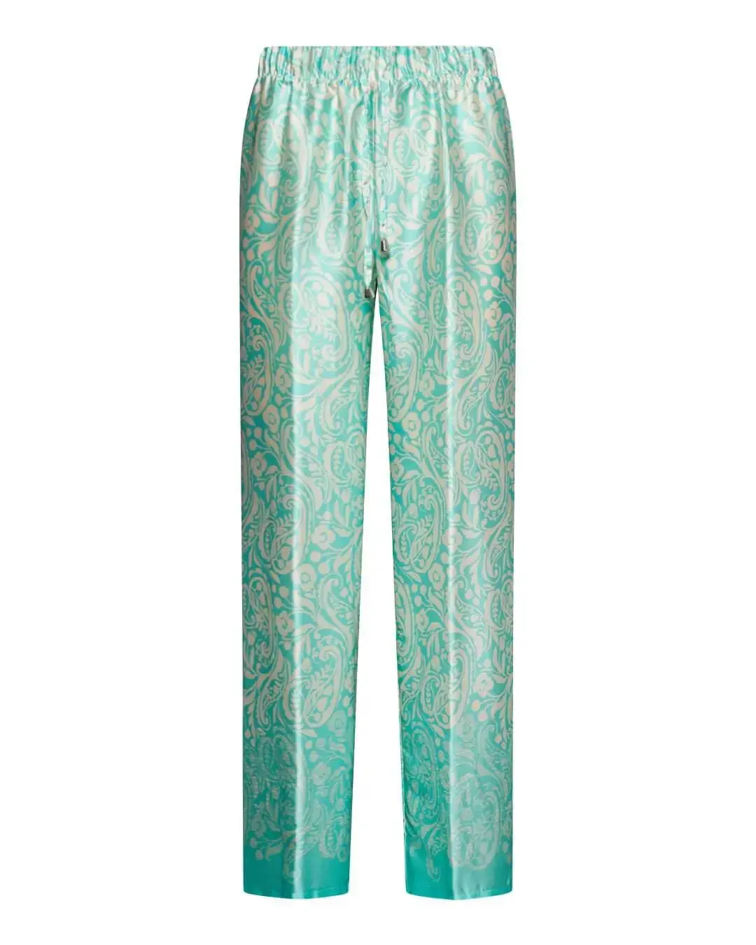 Pantalone in raso in fantasia paisley con coulisse MENTA