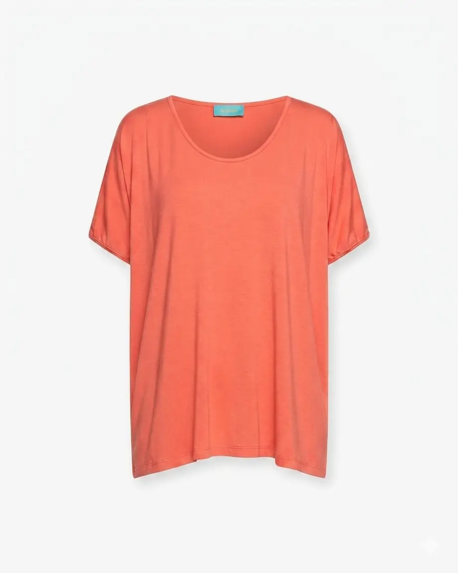 Maglia in filato di viscosa elasticizzata tinta unita con maniche kimono e orlo asimmetrico - Image 4