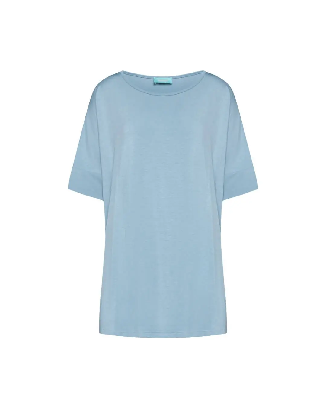 Maglia in filato di viscosa elasticizzata tinta unita con scollo rotondo e maniche kimono. POLVERE - Image 2