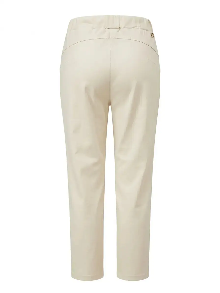 Pantalone skinny in twill di misto cotone elasticizzato tinta unita con tasche