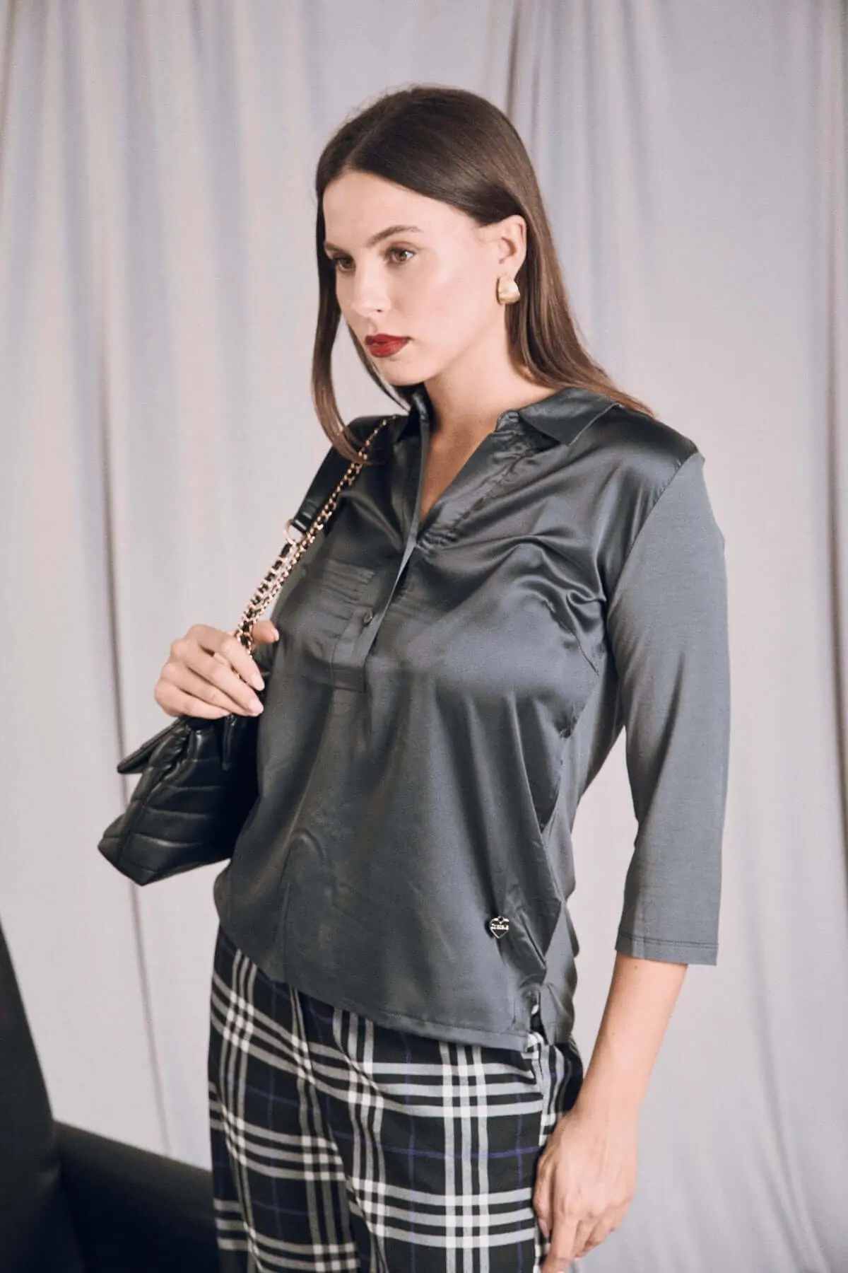 POLO BI-MATERIALE PIOMBO - Image 3