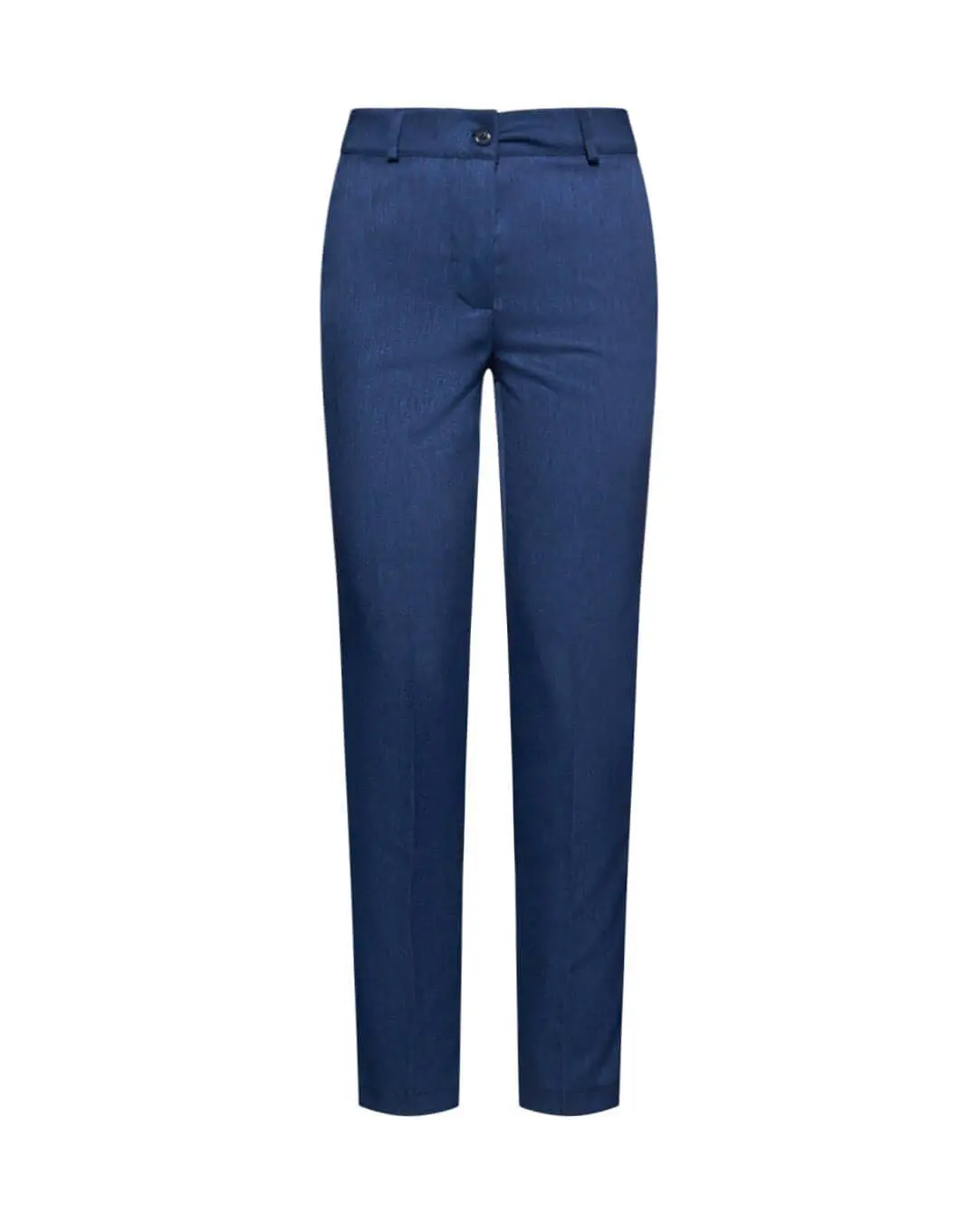 Pantalone skinny in chambray elasticizzato con tasche america e logo D metallico. BLU - Image 2