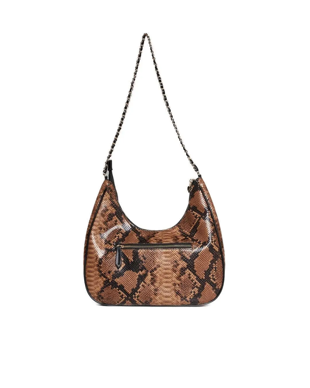Hobo bag in ecopelle spalmata pitonata con tracolla e zip ANIMALIER - Image 2