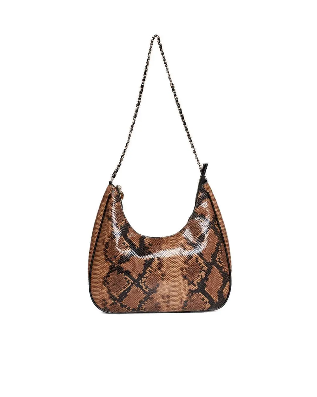 Hobo bag in ecopelle spalmata pitonata con tracolla e zip ANIMALIER - Image 4