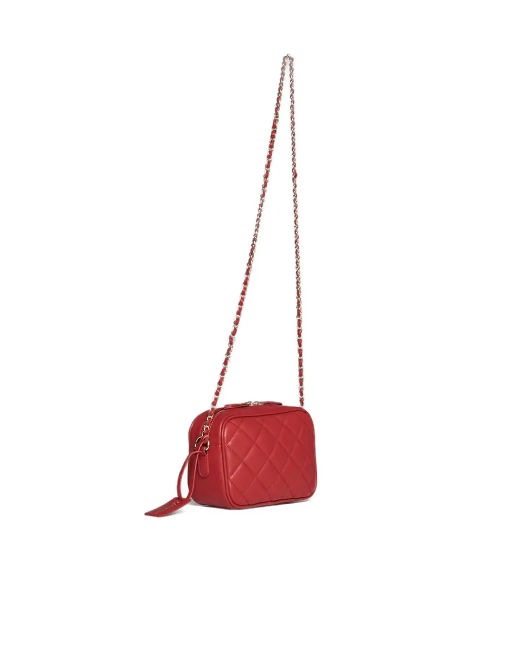 Camera bag in ecopelle trapuntata a rombi rossa ROSSO - Image 2