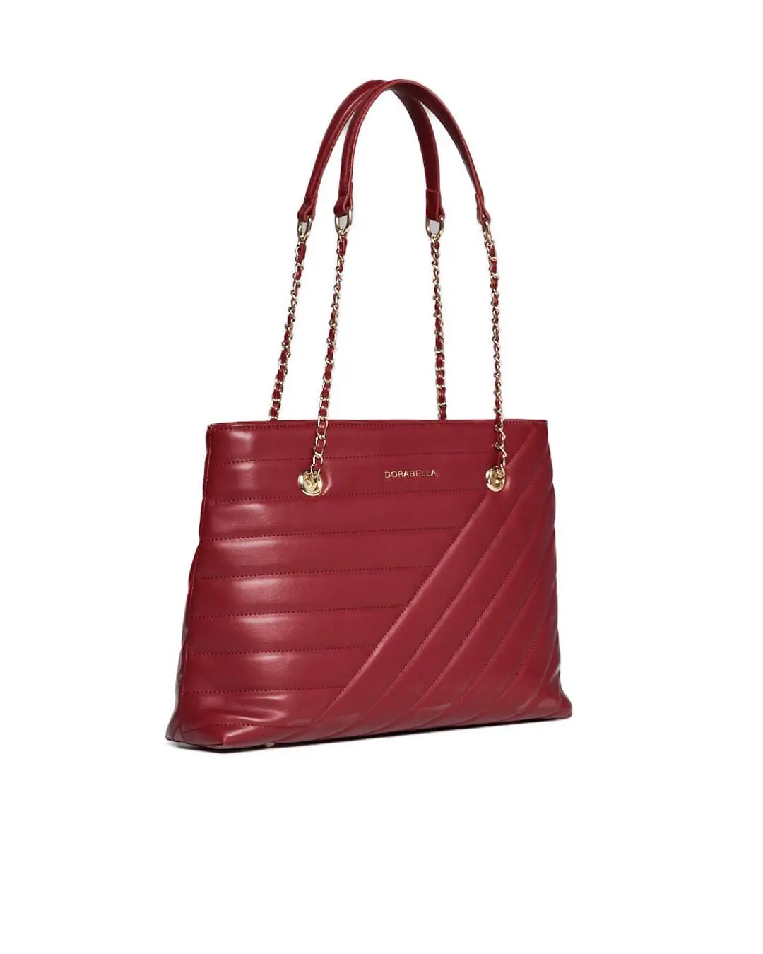 Shopping bag in ecopelle trapuntata burgundy BURGUNDY - Image 3