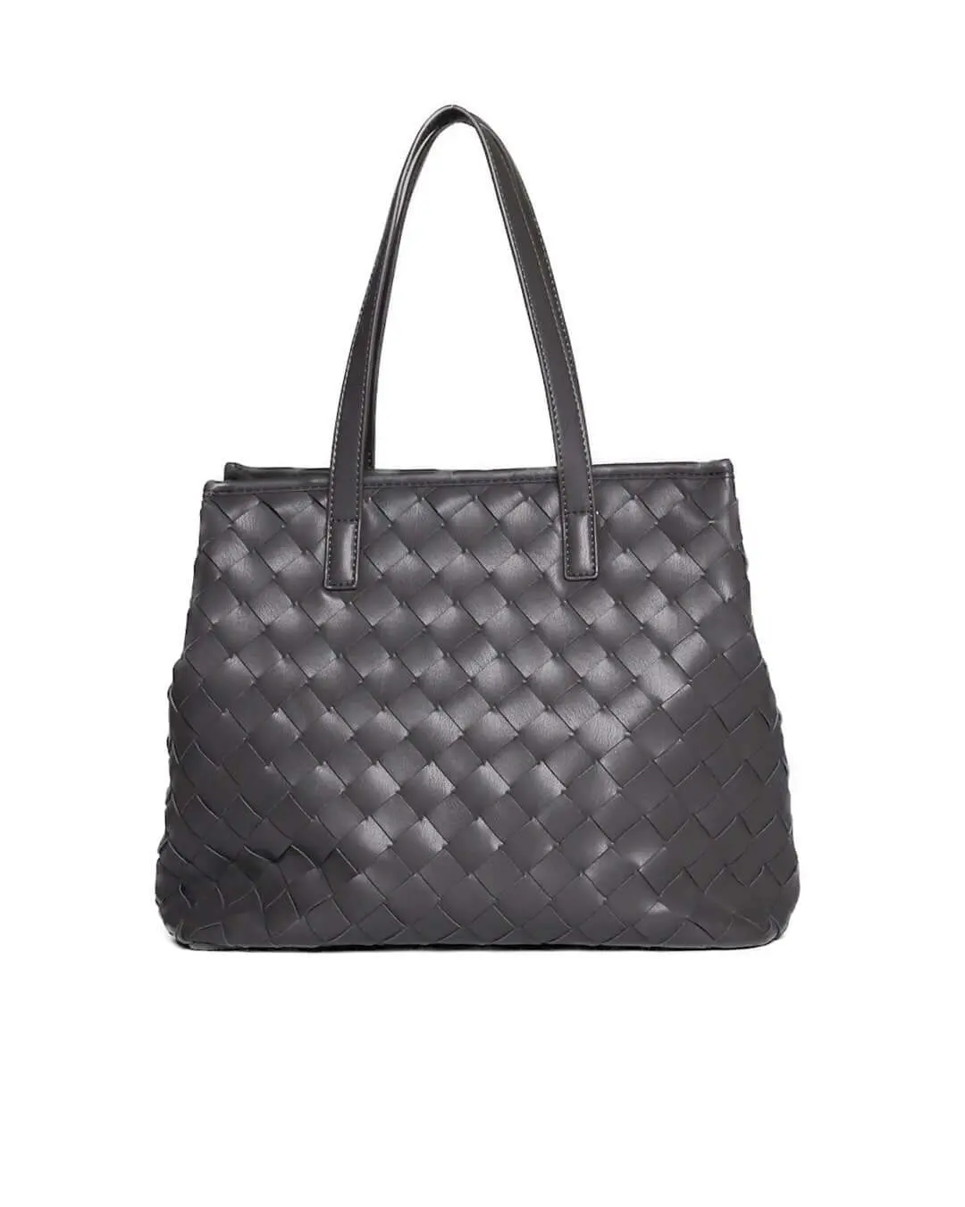 Borsa a mano in ecopelle intrecciata PIOMBO - Image 2