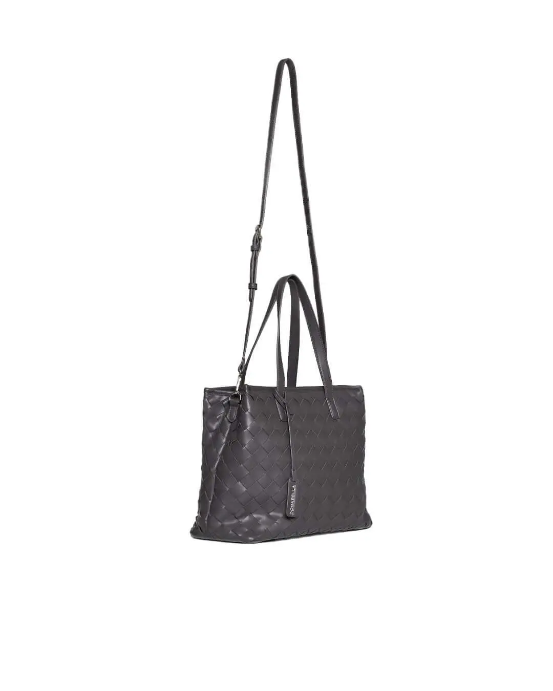 Borsa a mano in ecopelle intrecciata PIOMBO - Image 3