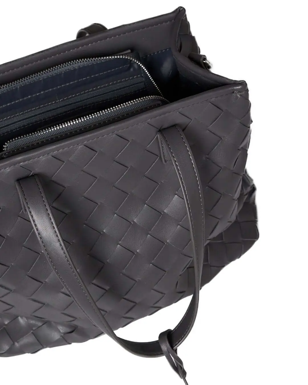Borsa a mano in ecopelle intrecciata PIOMBO - Image 4