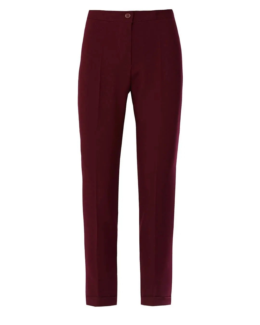 Pantalone a gamba dritta con risvolto sul fondo e applicazione strass posteriore BORDEAUX - Image 2