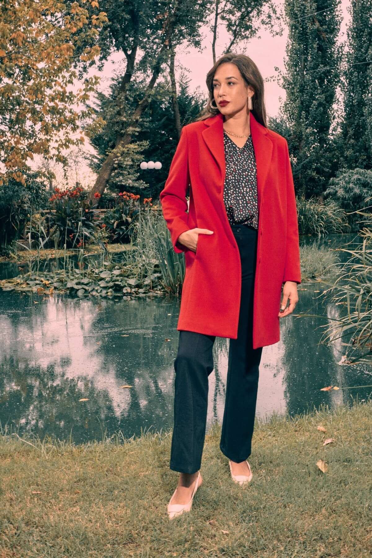 Cappotto midi monopetto con bottoni - Image 2