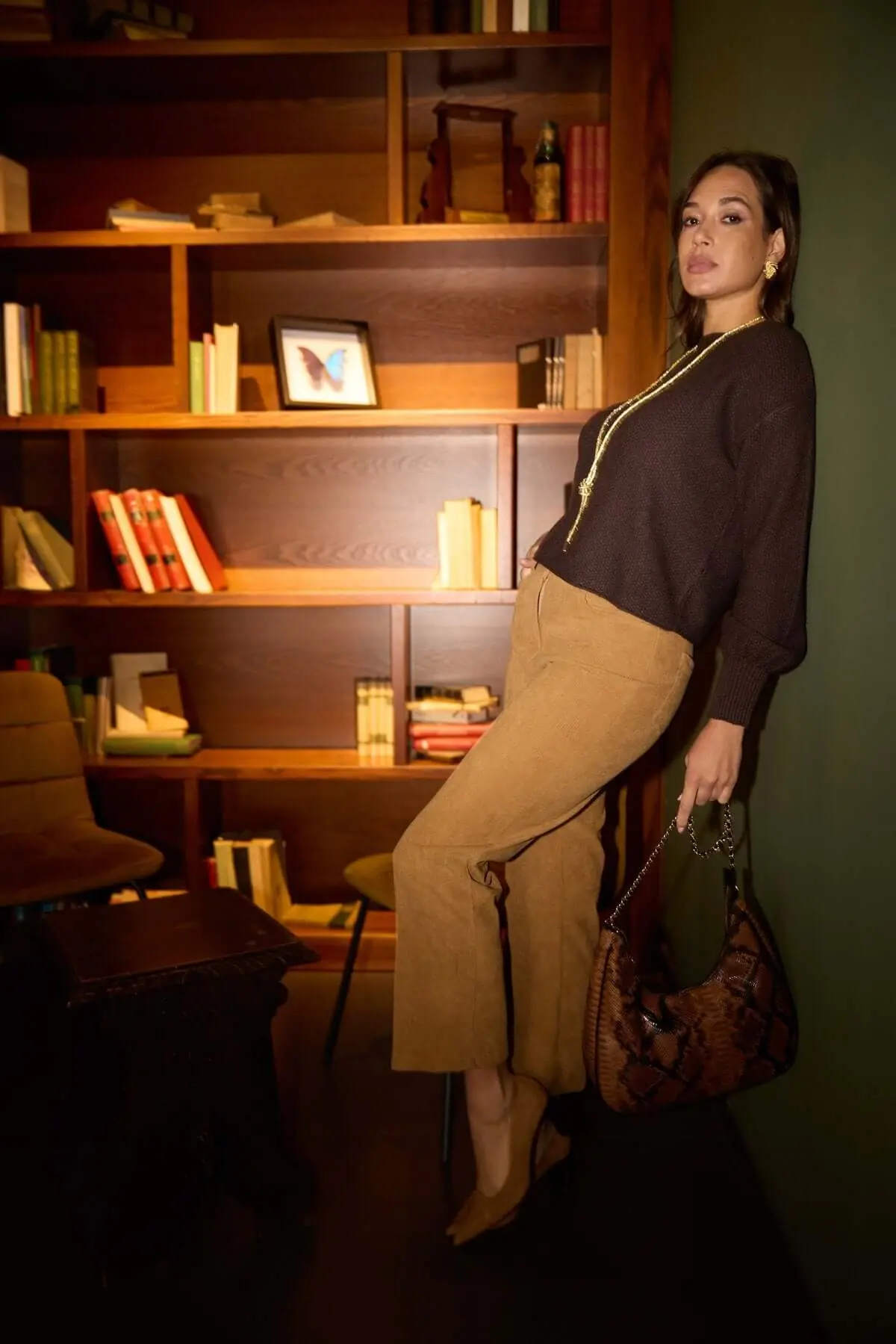 Pantaloni con tasche in velluto a coste CAMMELLO