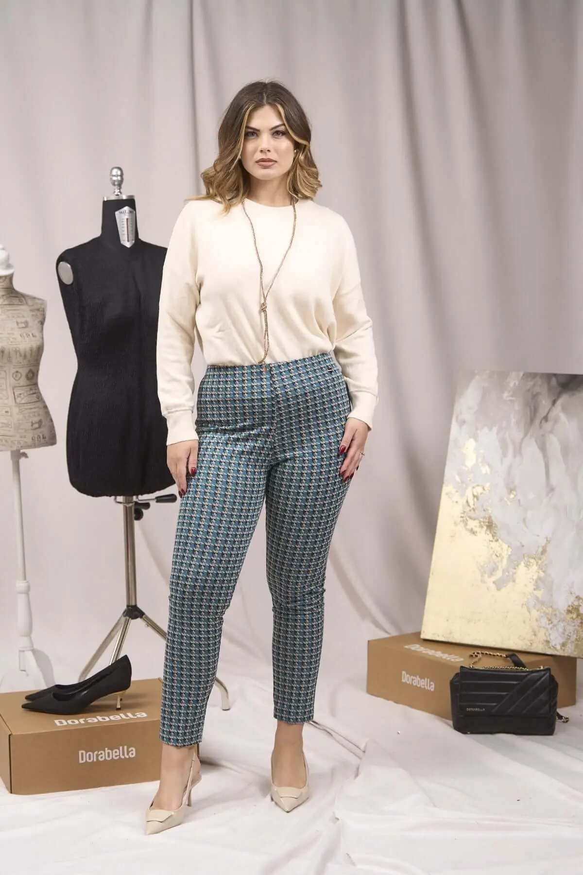 Pantaloni slim fit fantasia OTTANIO - Image 2