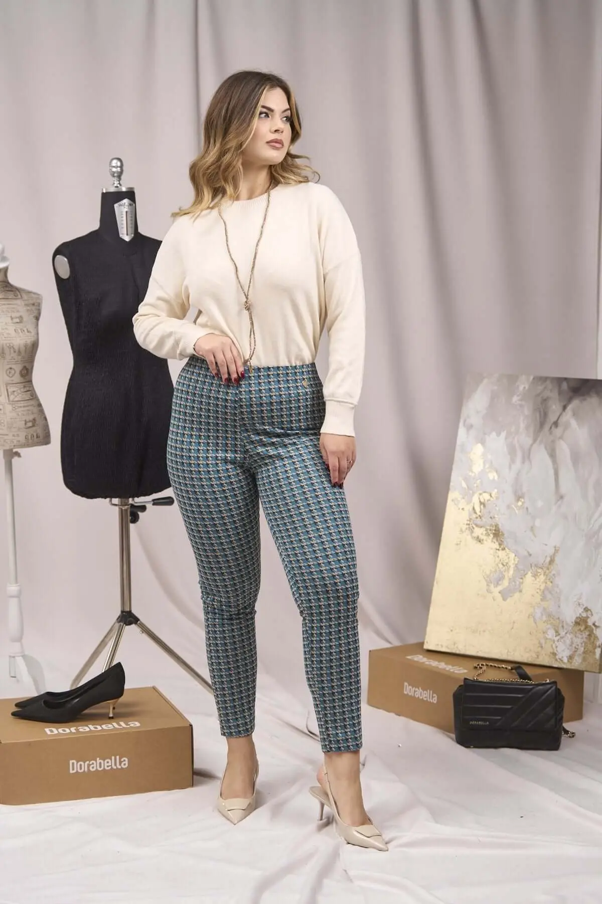Pantaloni slim fit fantasia OTTANIO - Image 3