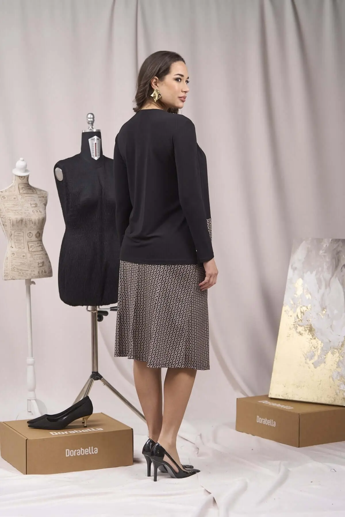 Gonna svasata in fantasia all over BEIGE - Image 3