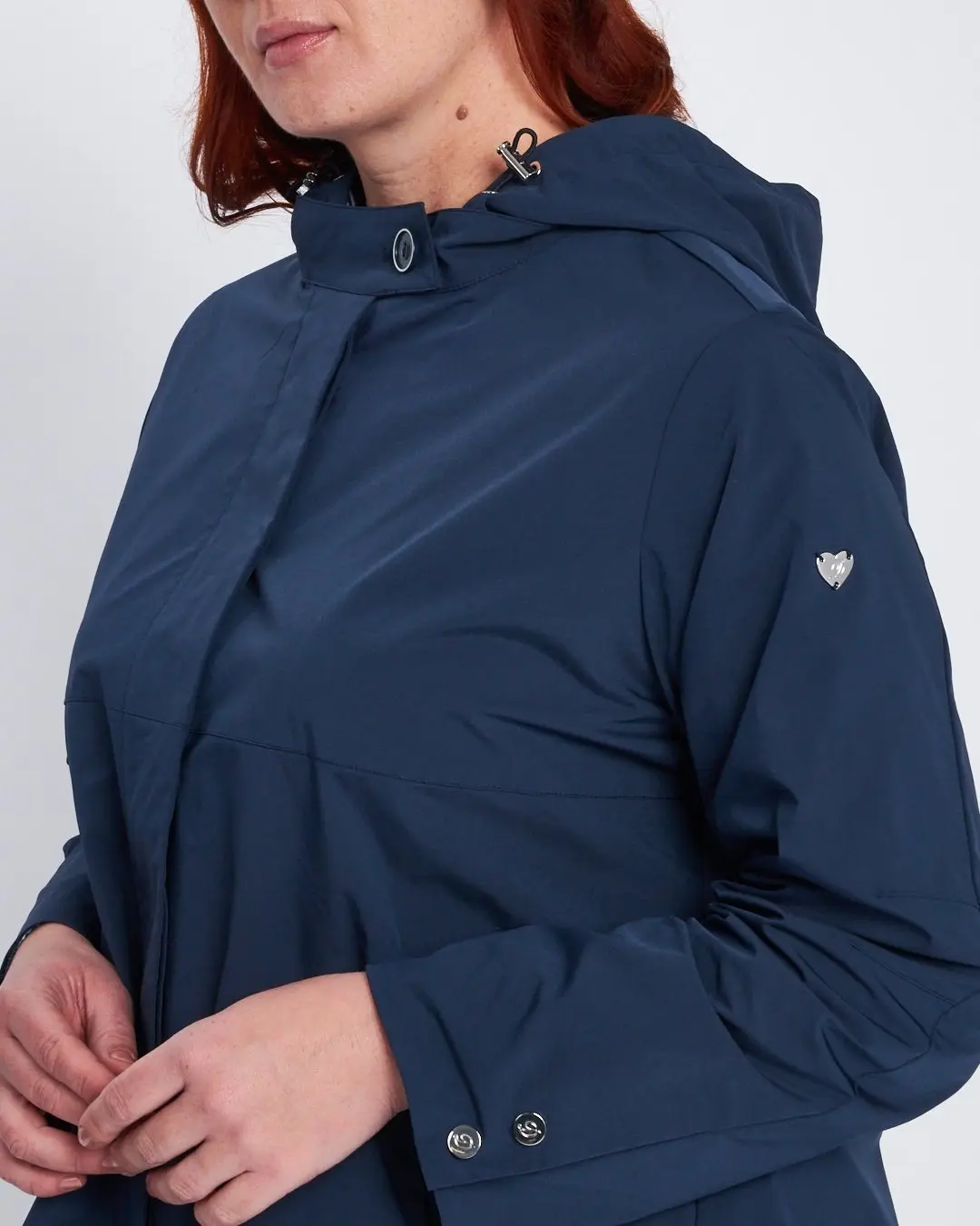 Parka con cappuccio regolabile e chiusura nascosta BLU - Image 3