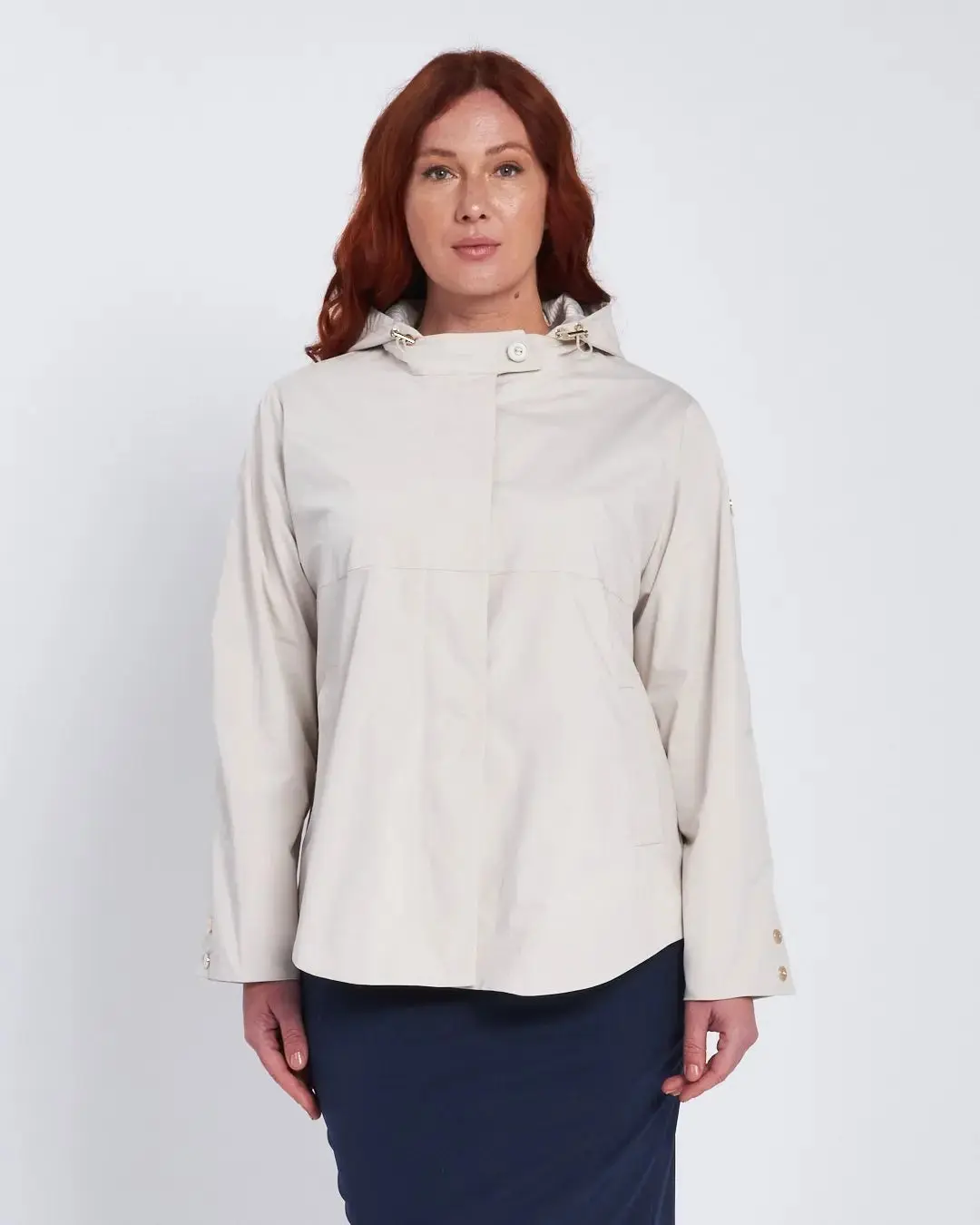 Parka con cappuccio regolabile e chiusura nascosta AVORIO - Image 3