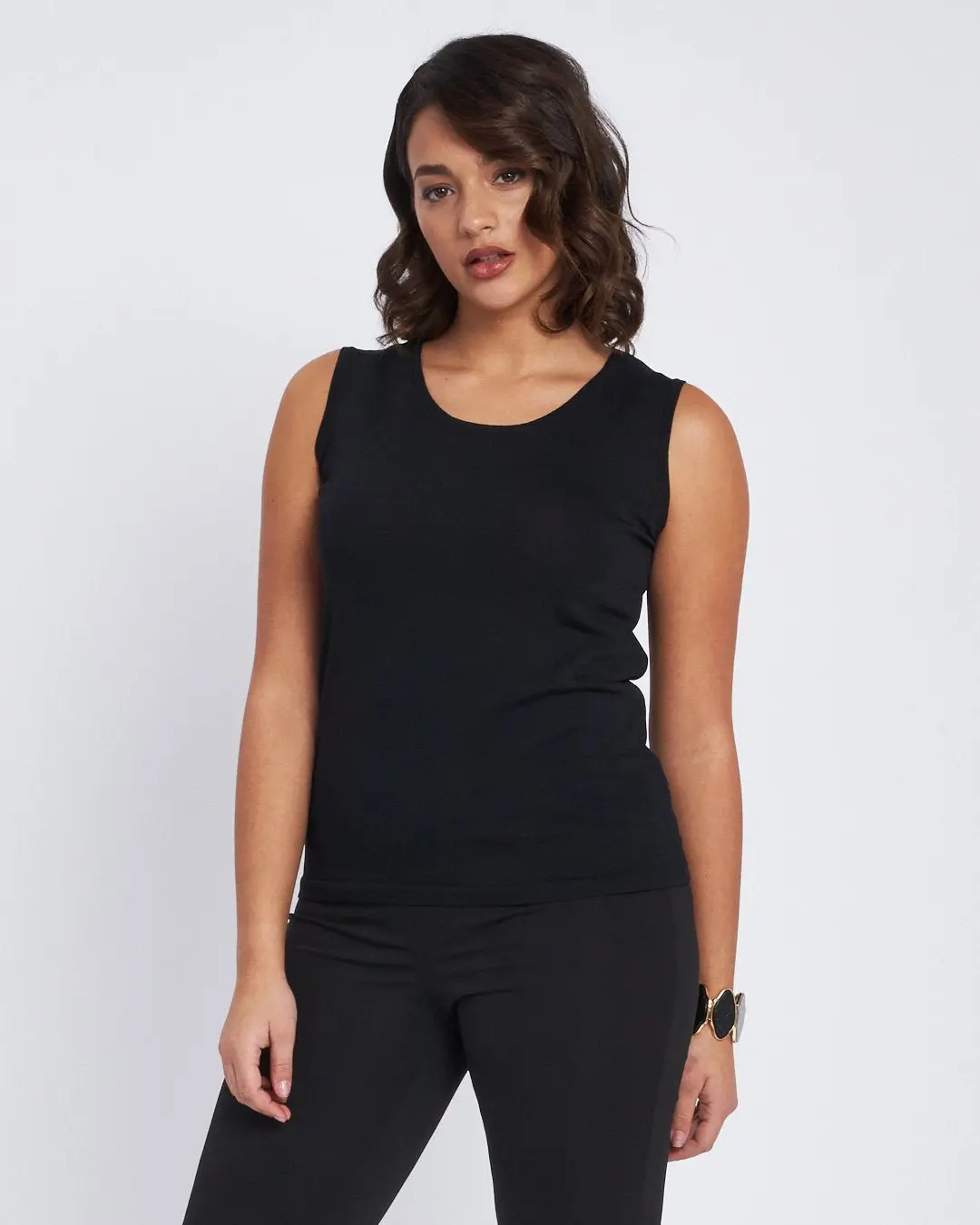 Maglia finto twin set a righe con pattine e ganci NERO - Image 3