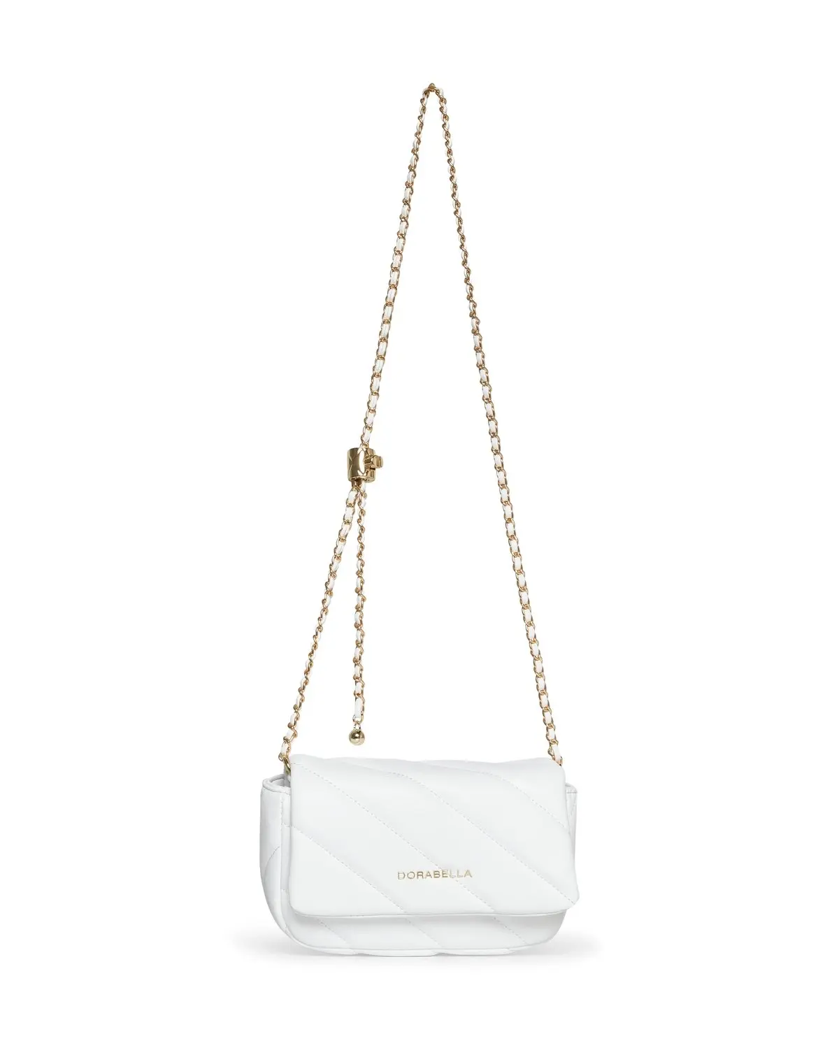 Mini bag con tracolla a catena intrecciata BIANCO