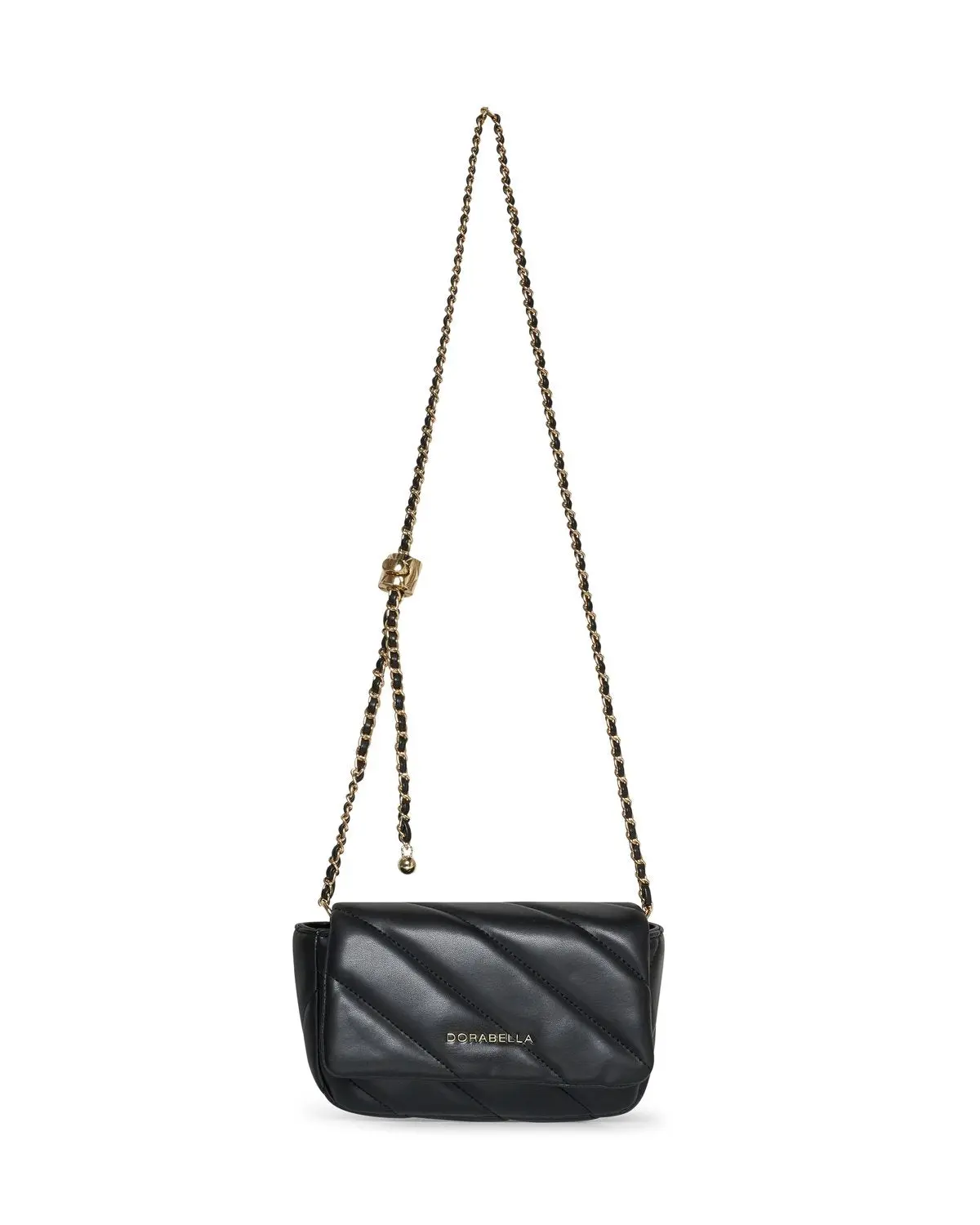 Mini bag con tracolla a catena intrecciata NERO