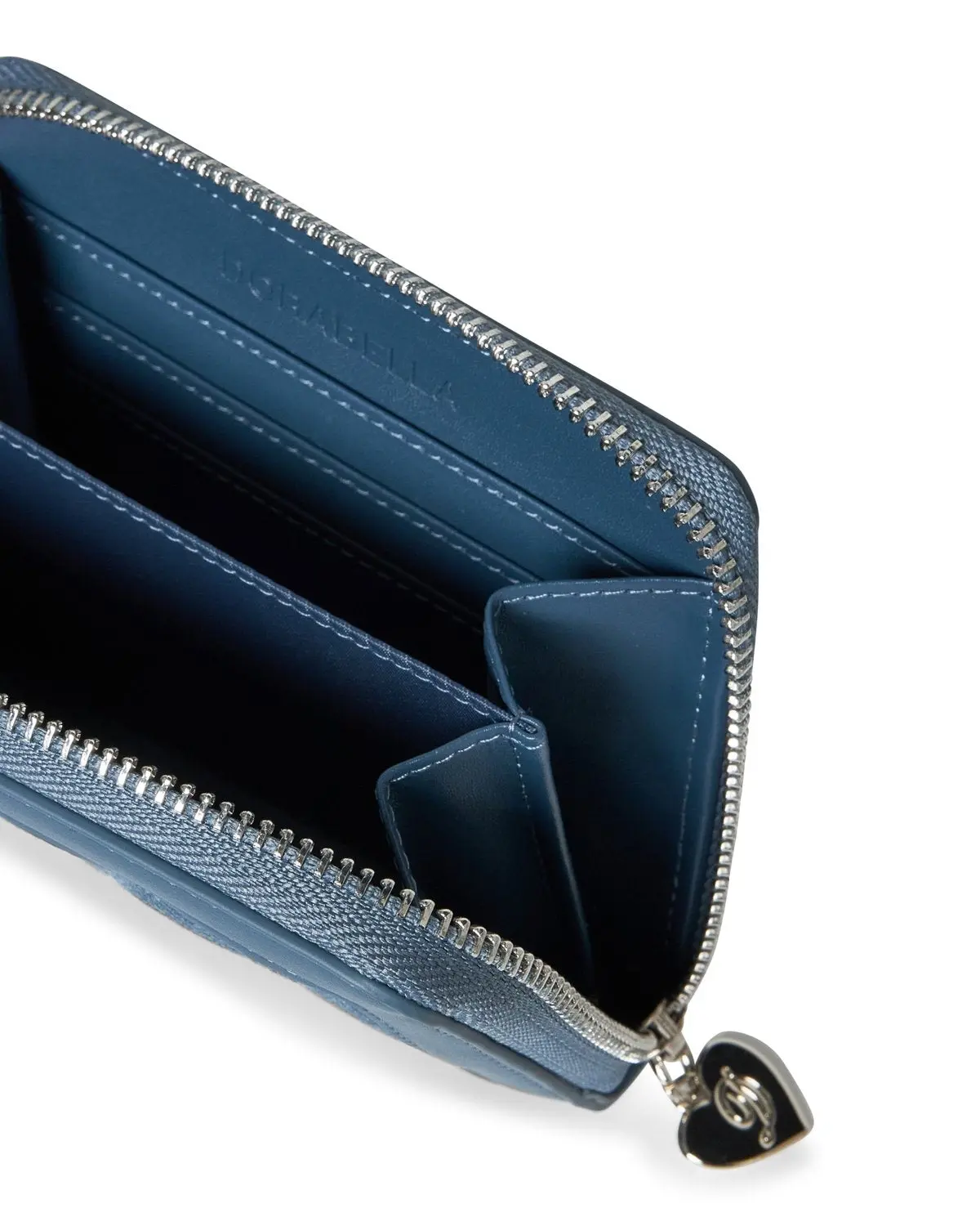 Portafogli in denim trapunatato con zip esterna DENIM - Image 3