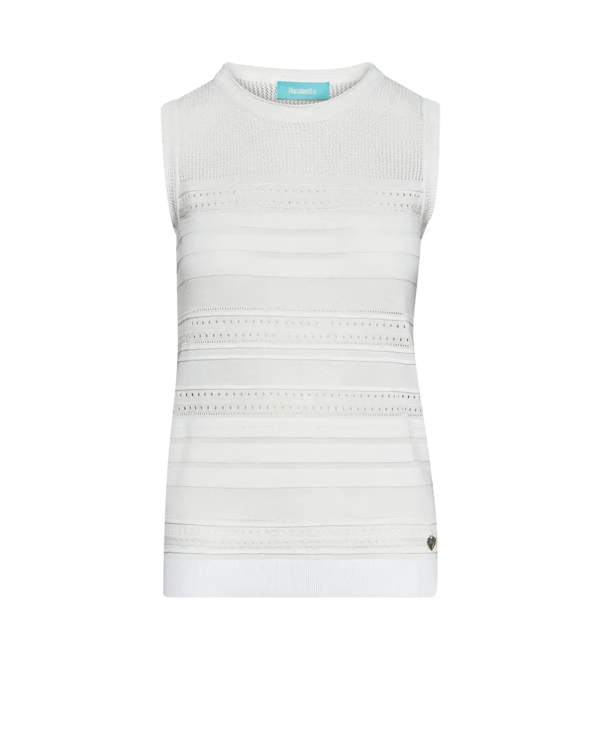 Maglia giromaniche con nervures e trafori BIANCO