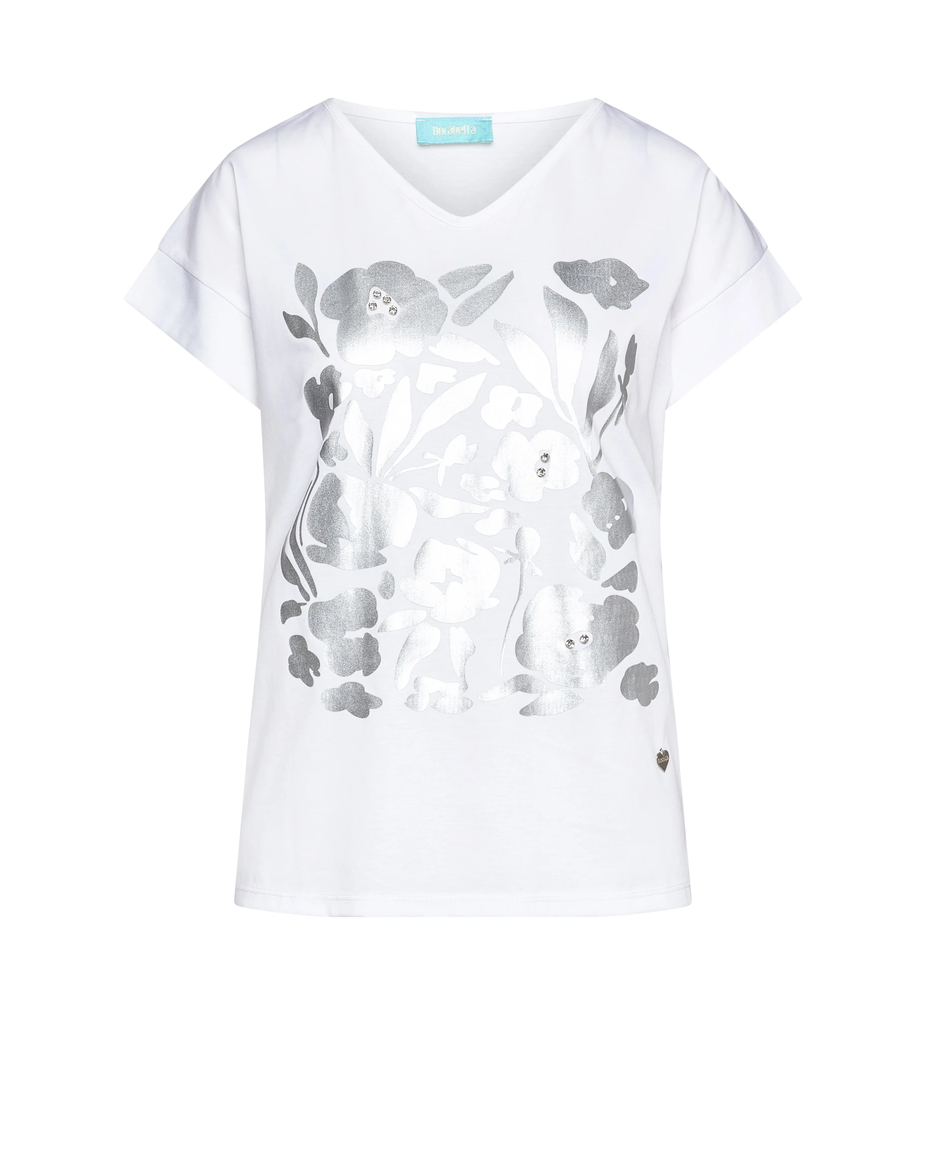 T-shirt con design laserizzato e castoni - Image 7