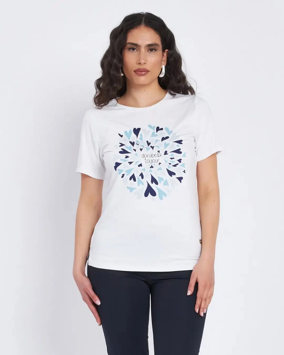 T-shirt con stampa frontale BIANCO - Image 2