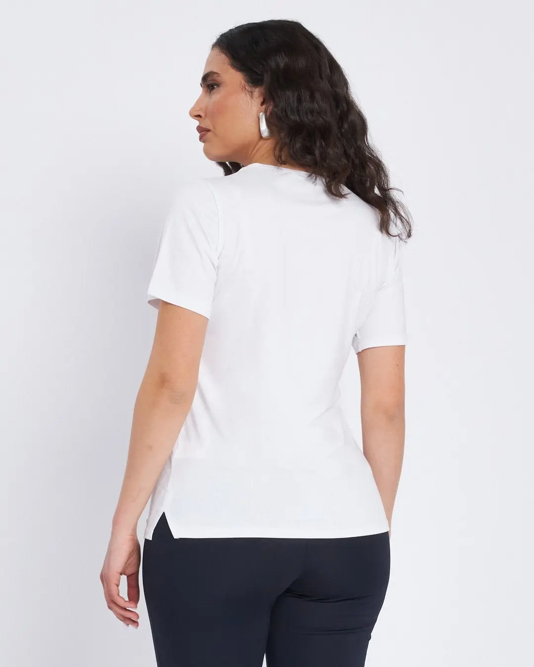 T-shirt con stampa frontale BIANCO - Image 4
