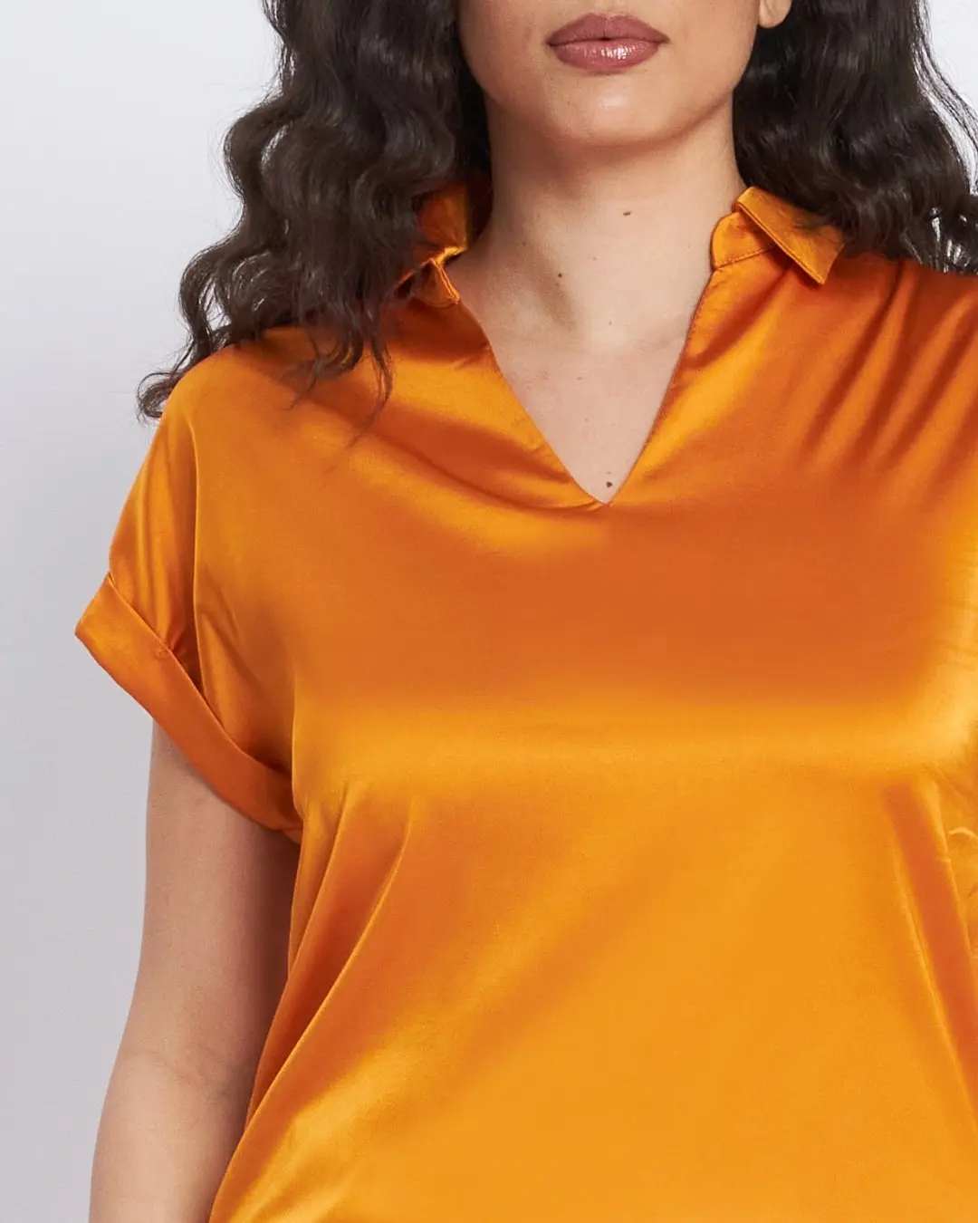 T-shirt in misto viscosa e raso CURCUMA - Image 3