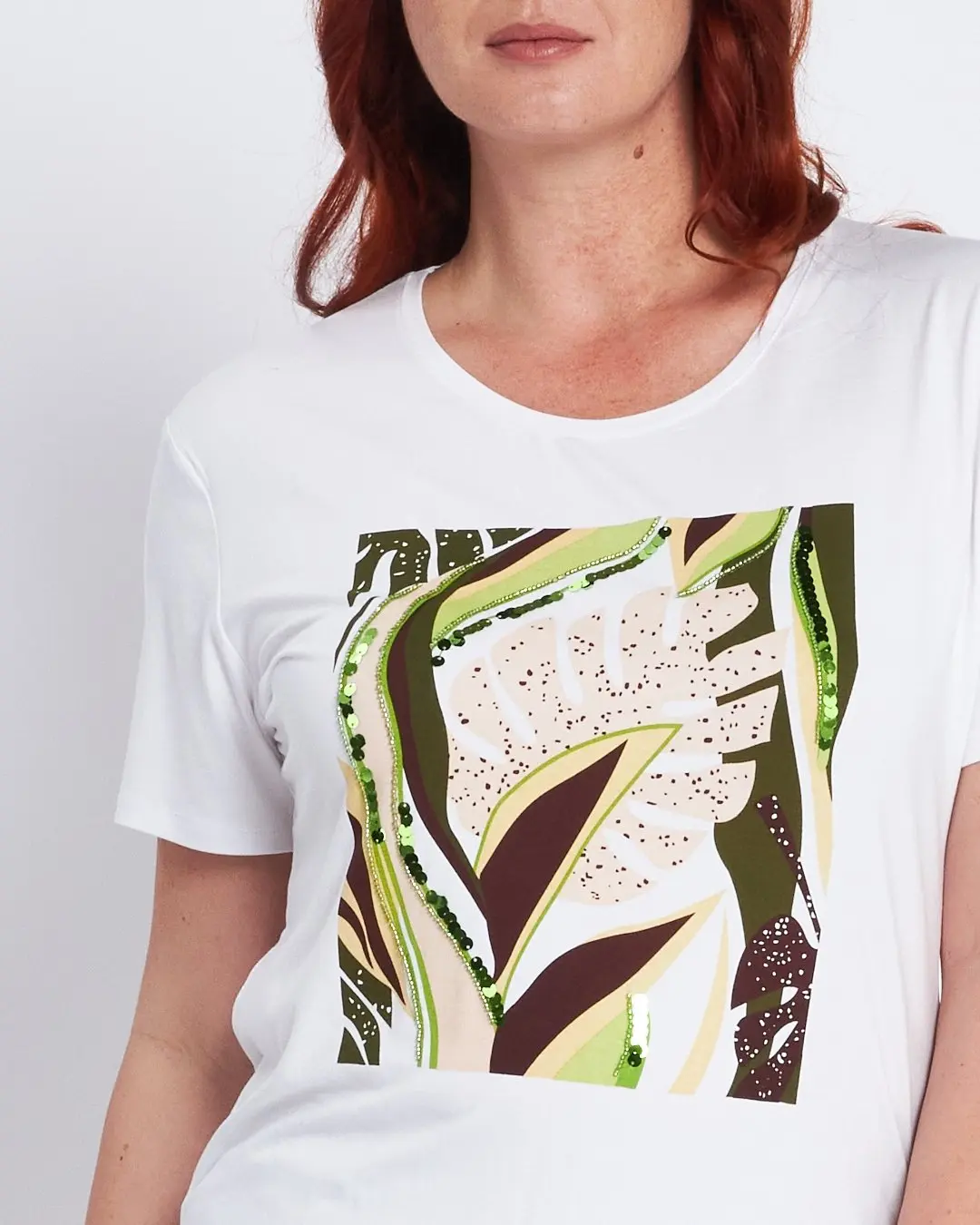 T-shirt con stampa e applicazioni frontali BIANCO - Image 3