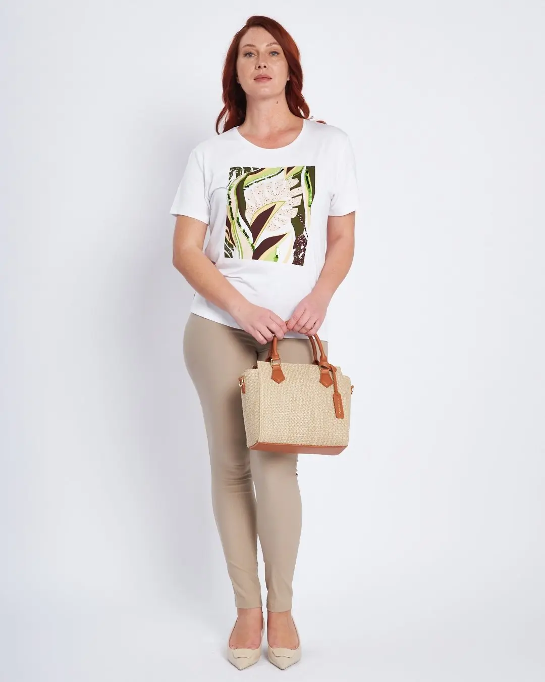 T-shirt con stampa e applicazioni frontali BIANCO - Image 5