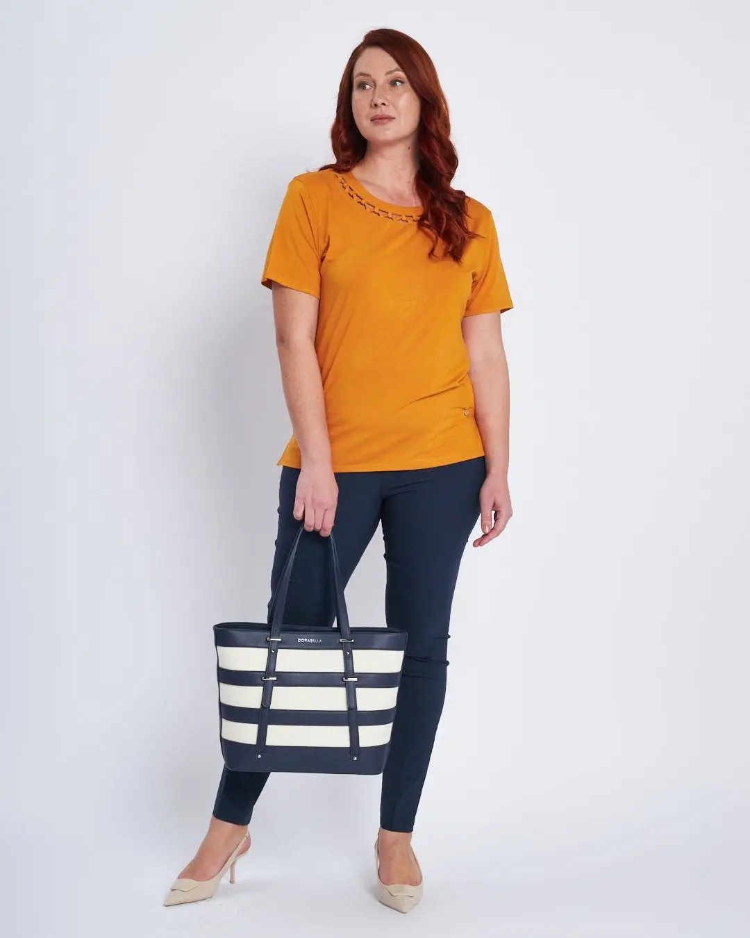 T-shirt con inserto effetto rete CURCUMA - Image 5