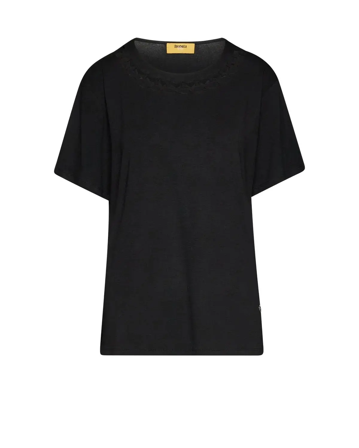 T-shirt con inserto effetto rete NERO