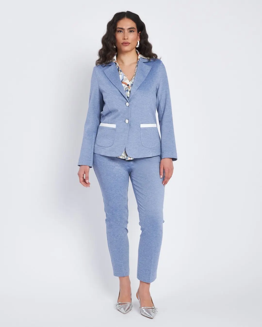 Pantalone wide leg con retro bustino elastico DENIM - Image 4