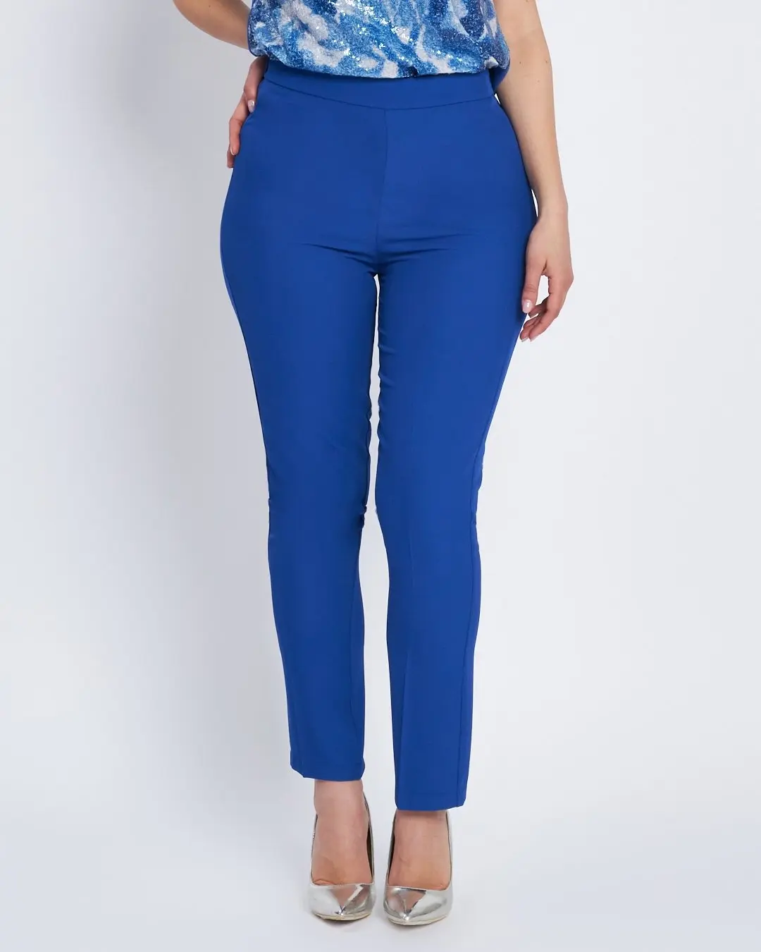 Pantalone in cady a gamba dritta BLU CHINA