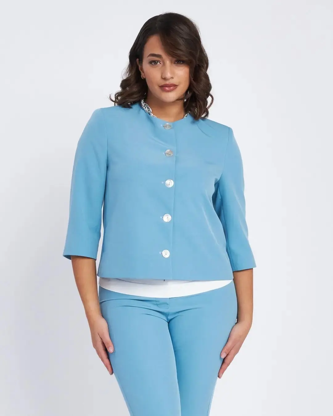 Giacca boxed fit con abbottonatura frontale POLVERE - Image 2