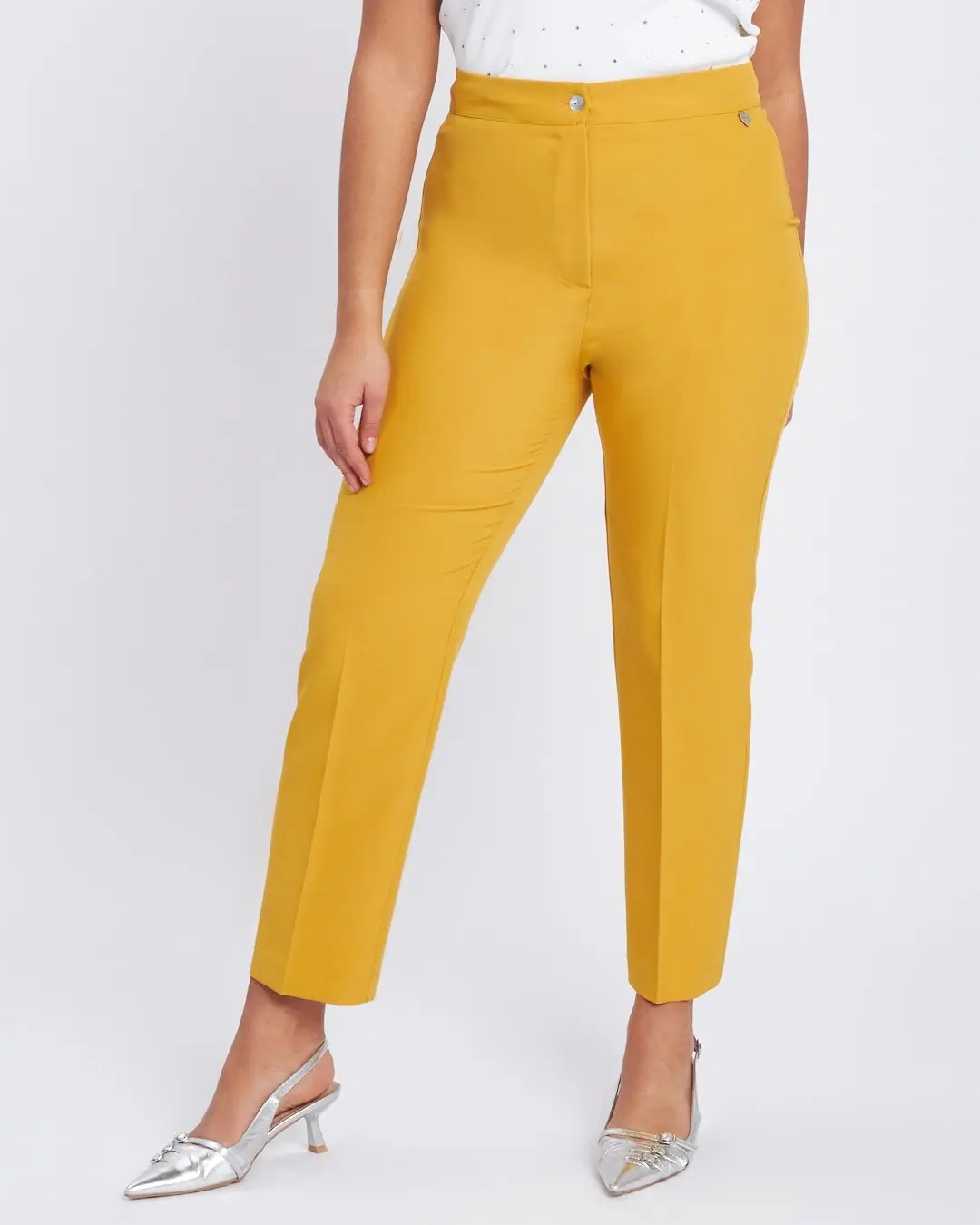 Pantalone in bistretch slim fit SENAPE - Image 2