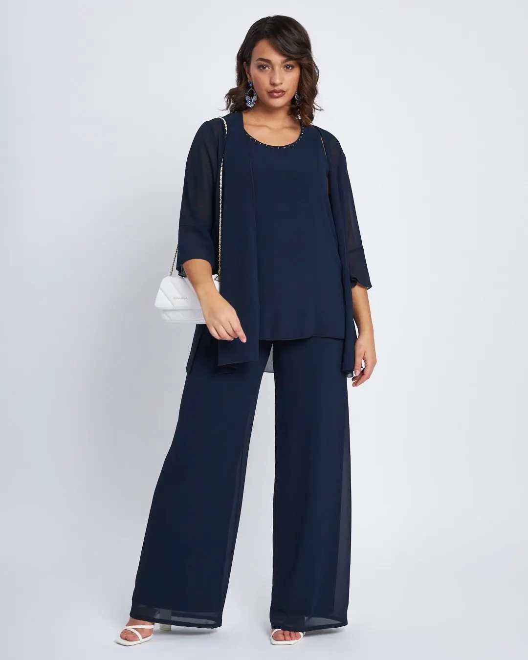 Pantalone ampio con bustino elastico BLU - Image 4