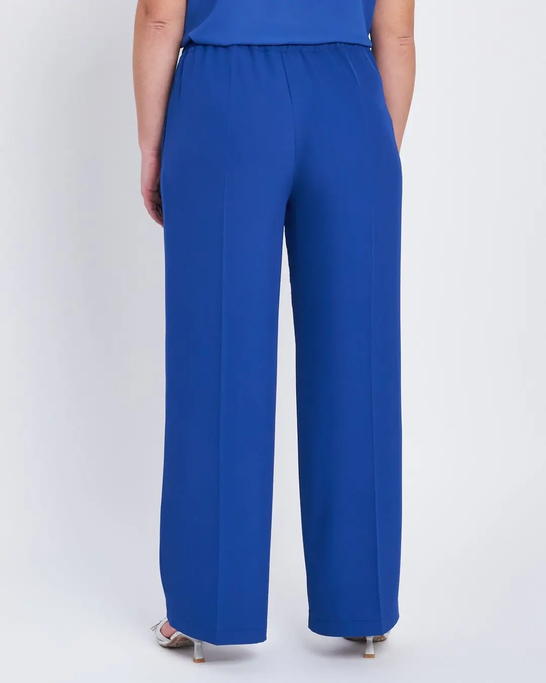 Pantalone in cady con retro bustino elastico BLU CHINA - Image 3