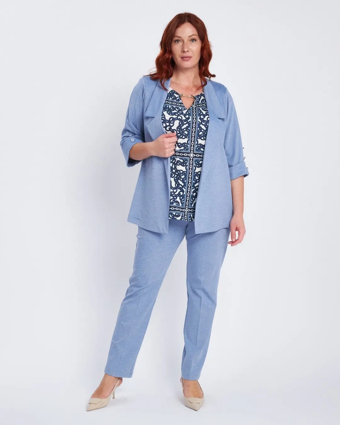 Pantalone wide leg con abbottonatura frontale DENIM - Image 4