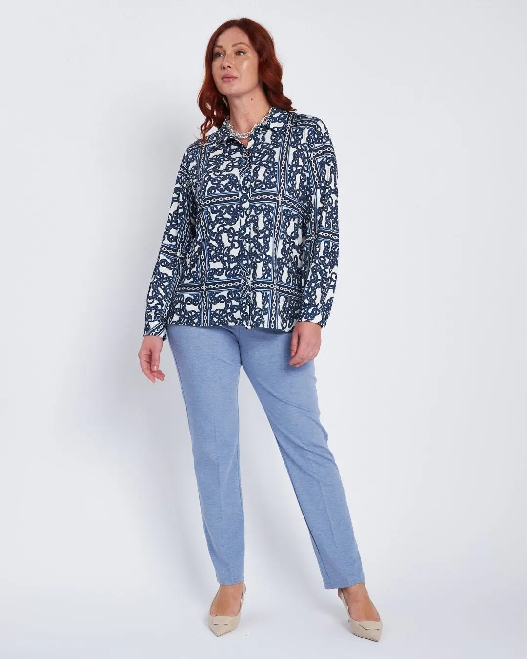 Pantalone wide leg con abbottonatura frontale DENIM - Image 5