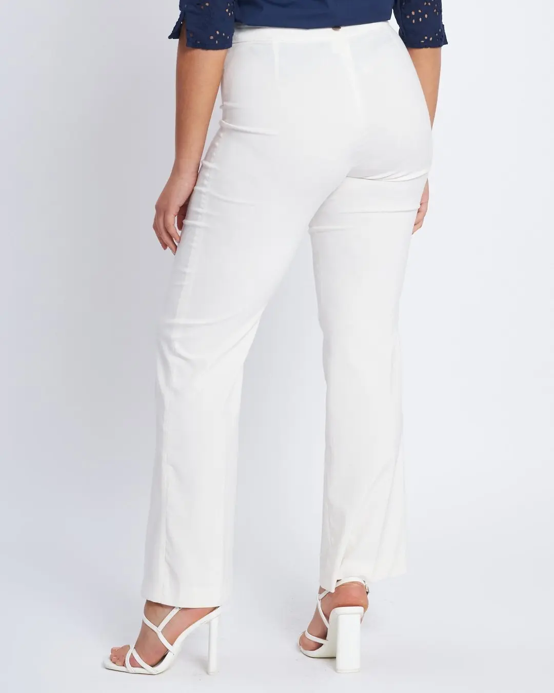Pantalone wide leg in chambray BIANCO - Image 2