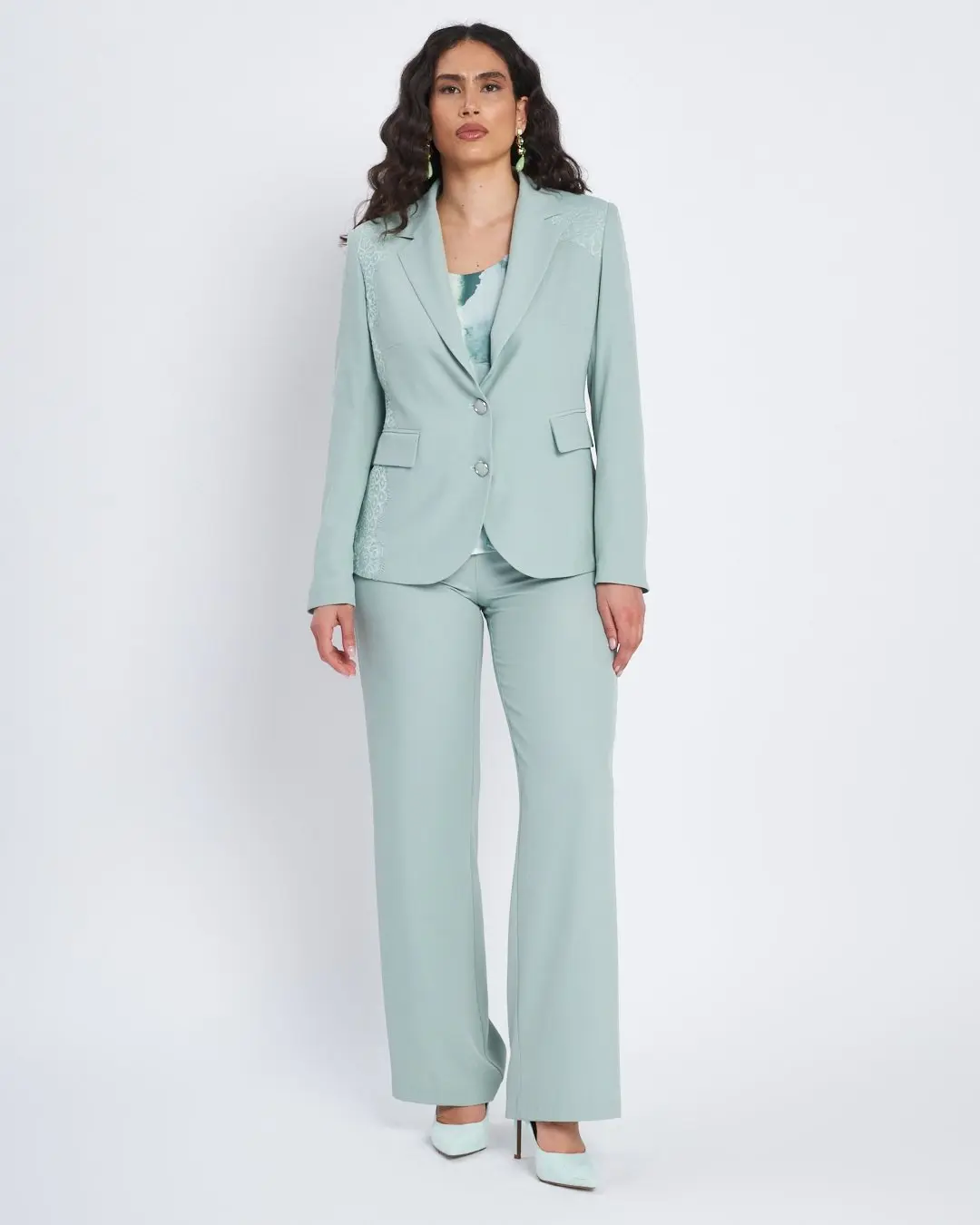 Pantalone palazzo in cady con bustino elastico ALOE - Image 4